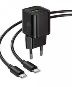 Alternative view of Зарядний пристрій Hoco N65 Home Charger 20W PD QC3.0 Type-C до Type-C кабель 1м Чорний