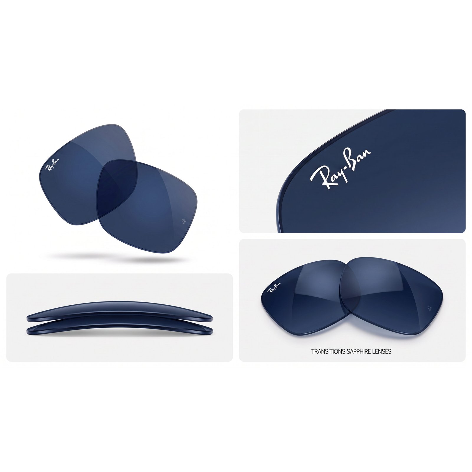 Змінні лінзи Ray-Ban Meta Wayfarer RW4006, RW4012 Transitions Sapphire, 50мм фотохромні темно-сині, Оригінал OEM 3 Змінні лінзи Ray-Ban Meta Wayfarer RW4006, RW4012 Transitions Sapphire, 50мм фотохромні темно-сині, Оригінал OEM - Зображення 3