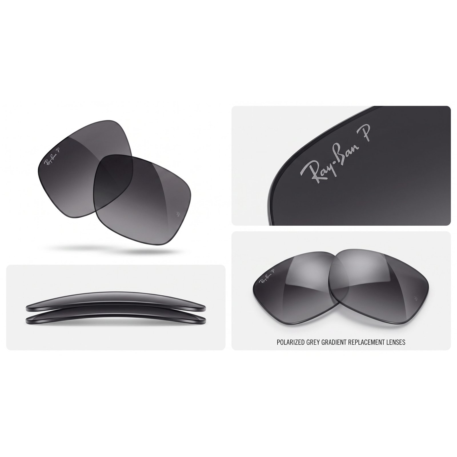 Змінні лінзи Ray-Ban Meta Wayfarer RW4006, RW4012 Polar Gradient Graphite, 50мм, поляризовані градієнтні сірі, Оригінал OEM 2 Змінні лінзи Ray-Ban Meta Wayfarer RW4006, RW4012 Polar Gradient Graphite, 50мм, поляризовані градієнтні сірі, Оригінал OEM - Зображення 2