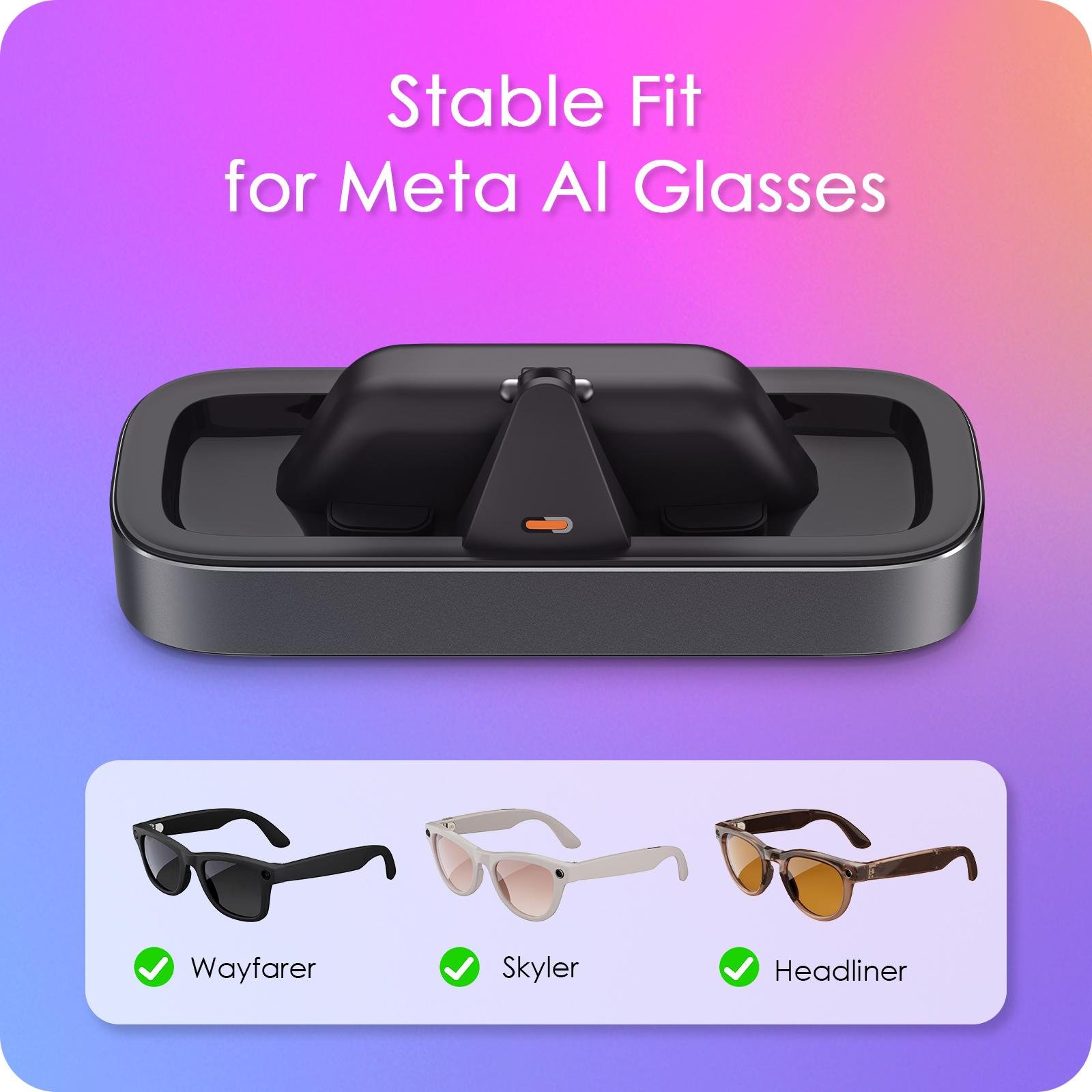 Настільна зарядна док-станція для окулярів Ray-Ban Meta, Темно-Сіра (GSA009SG) 3 Настільна зарядна док-станція для окулярів Ray-Ban Meta, Темно-Сіра (GSA009SG) - Зображення 3